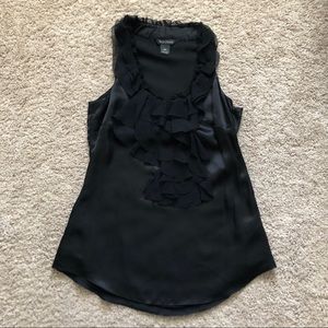 EUC White House black market silk black top XS
